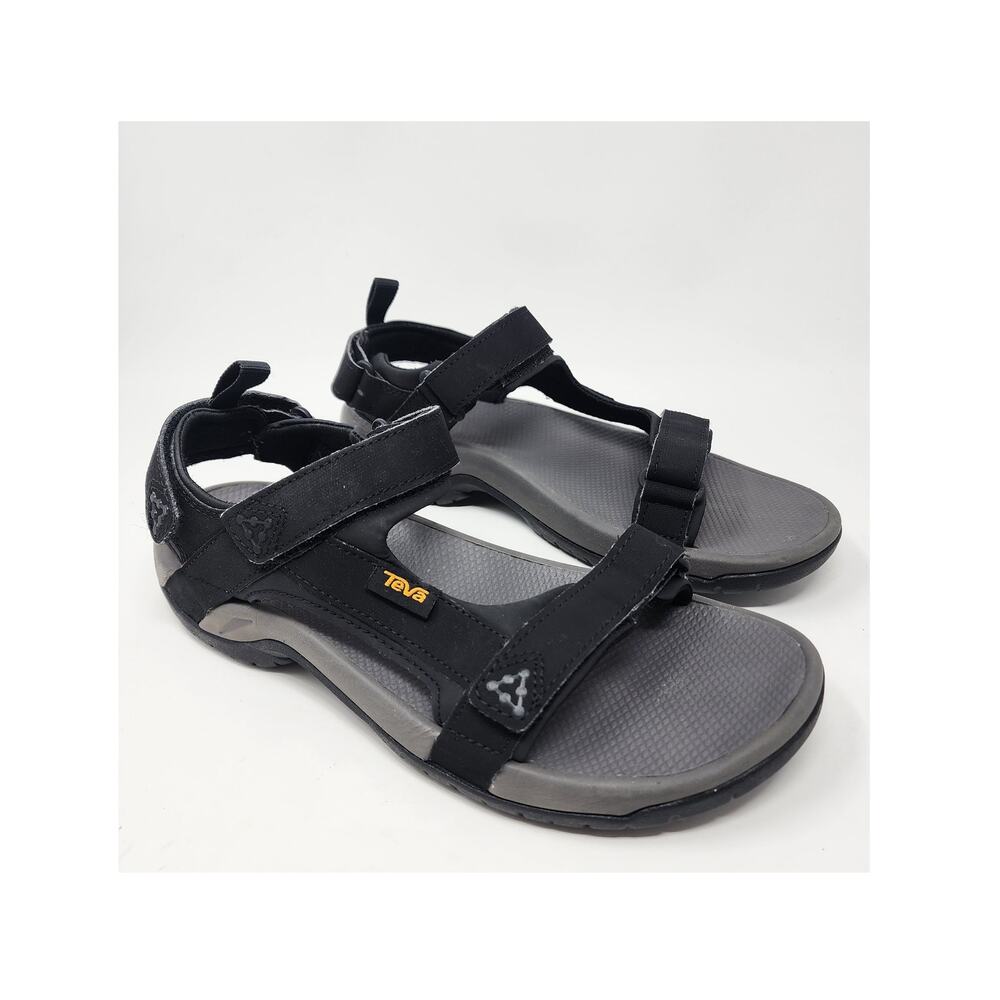 Teva Sandals Men 9 Meacham Black Sport Shoes 3 Adjustable Straps 1110392